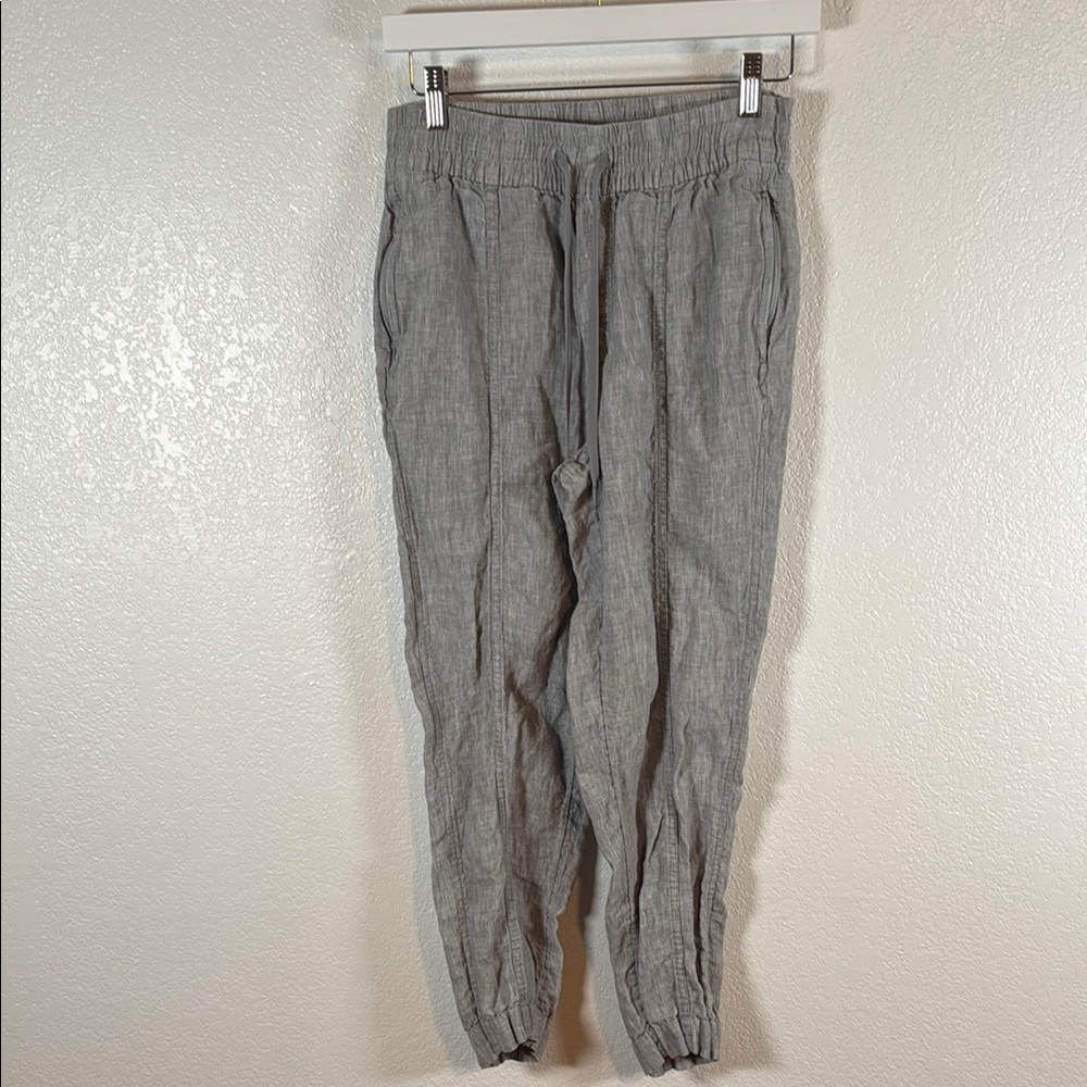 Athleta Gray Linen Pull On Pant Size XS